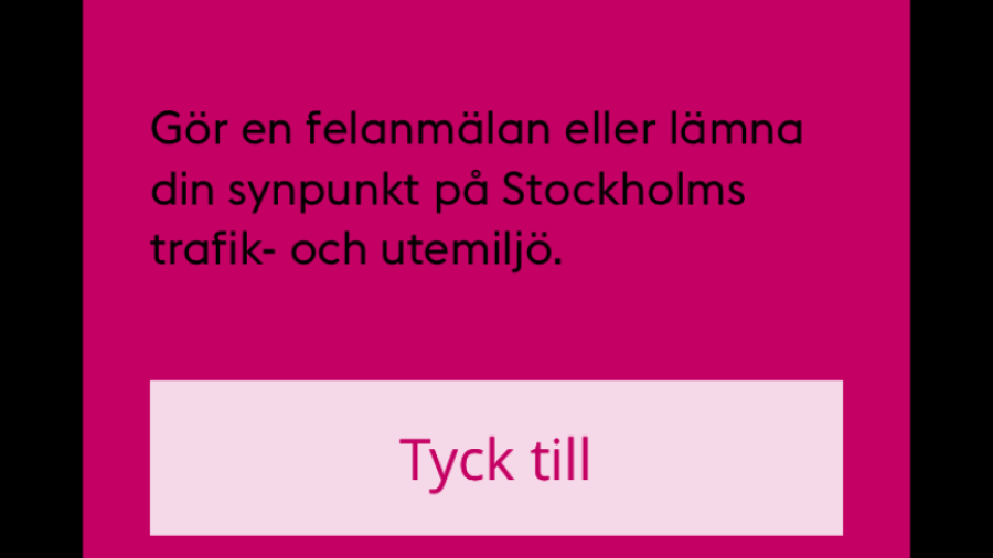 Appen "Tyck till" för Stockholms stad
